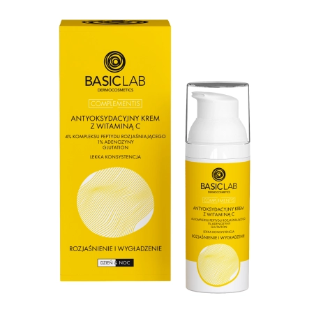 BasicLab - Rozjasnění a vyhlazení - Antioxidační krém s vitamínem C s lehkou konzistencí - 50 ml