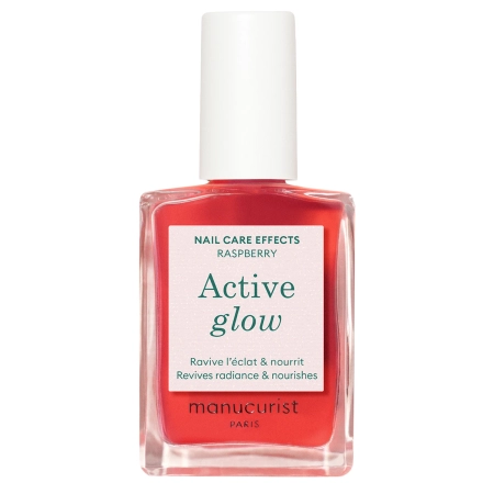 Manucurist - Active - Active Glow - Pečující lak 2v1 - Raspberry - 15 ml