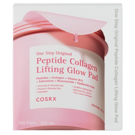 COSRX - One Step Original Peptide Collagen Lifting Glow Pad -Liftingové rozjasňující polštářky na obličej - 300ml/100ks