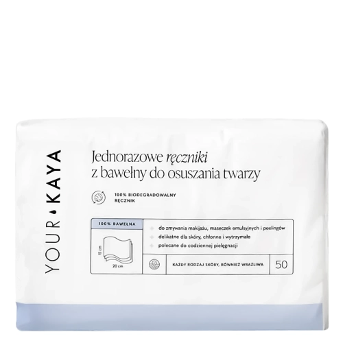 Your Kaya - Jednorázové bavlněné ručníky na osušení obličeje - 50 ks