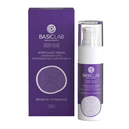 Basiclab - Esteticus - Redukce a stimulace - Korigující sérum s retinalem 0,07 %, fyto sfingozynou a karnozinem 2,0 % - 30 ml