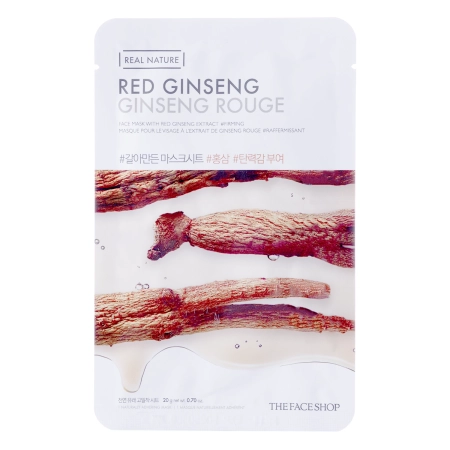The Face Shop - Natural Mask - Red Ginseng - Textilní maska s extraktem z červeného ženšenu - 20 g
