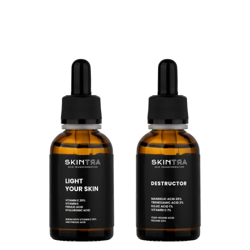 SkinTra - Vitamin C & Peeling Duo Set - Sérum 30 ml + Peeling 30 ml