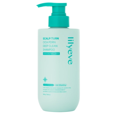 lilyeve - Scalp:Turn Cica PDRN Deep Clean Shampoo - Zklidňující a čistící šampon na vlasy a pokožku hlavy - 500 g
