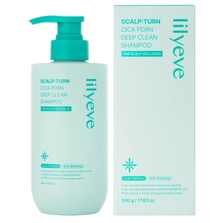 lilyeve - Scalp:Turn Cica PDRN Deep Clean Shampoo - Zklidňující a čistící šampon na vlasy a pokožku hlavy - 500 g