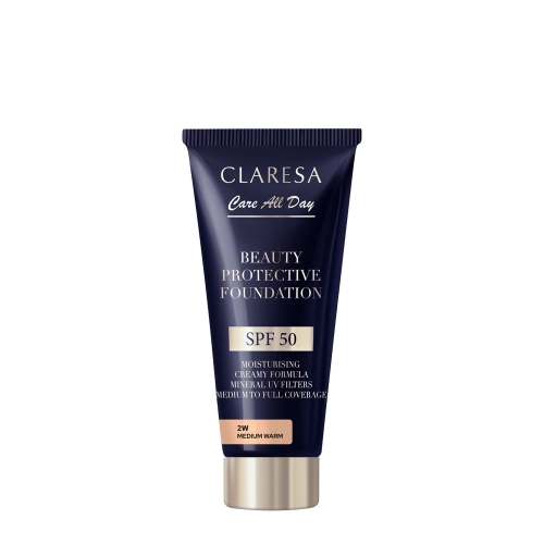 Claresa - Beauty Protective Foundation SPF 50 - Hydratační make-up s filtrem SPF 50 - 2W Medium Warm - 30 ml