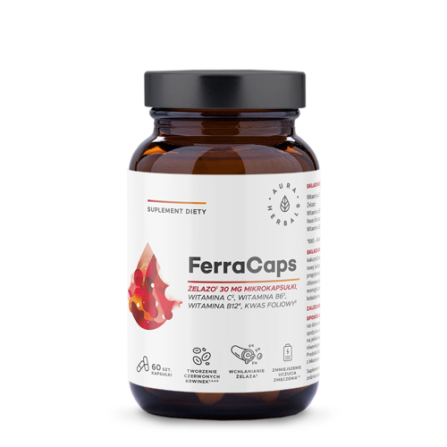 Aura Herbals - FerraCaps Železo 30 mg Mikrokapsle - Kapsle - 60 ks