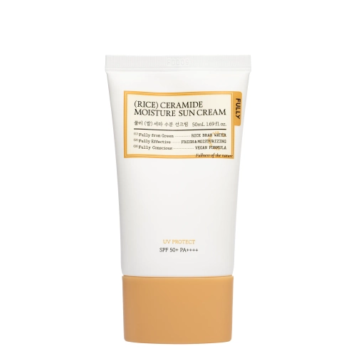 FULLY - Rice Ceramide Moisture Sun Cream SPF50+ PA++++ - Hydratační krém na obličej s SPF filtrem - 50 ml