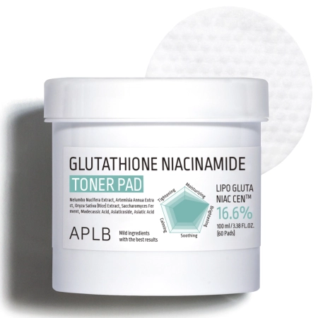 APLB - Glutathione Niacinamide Toner Pad - Rozjasňující polštářky na obličej - 60ks/100ml