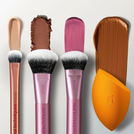 Real Techniques - Best Of Blends 3 Piece Set - Sada štětců + Houbička na make-up