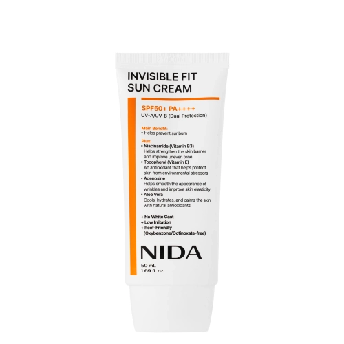 NIDA - Invisible Fit Sun Cream - Krém na obličej s SPF - 50 ml