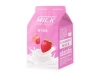 A'pieu - Milk One Pack Mask - Strawberry - Rozjasňující textilní maska - 21 g
