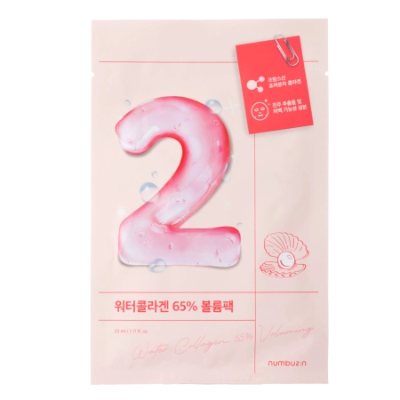 Numbuzin - No.2 - Water Collagen 65% Voluming Sheet Mask - Textilní maska proti stárnutí - 33 g