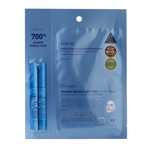 VT Cosmetics - Hydrop Reedle Shot 700hL 2-Step Mask - Hydratační hydrogelová maska na obličej - 1,5g+27g