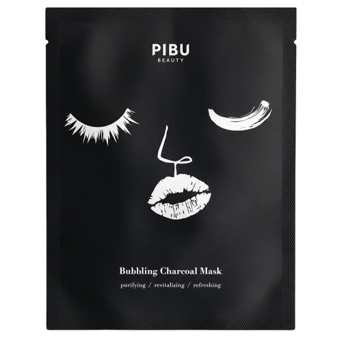 PIBU Beauty - Bubbling Charcoal Mask - Čistící plátýnková maska na obličej - 27 ml