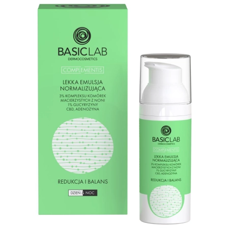 BasicLab - Redukce a rovnováha - Lehká emulze s 3% komplexem kmenových buněk, 1 % glycyrrhizinu, CBD a adenosinem - 50 ml