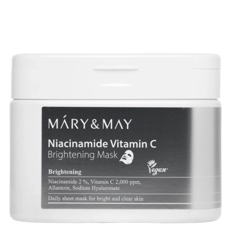 Mary&May - Niacinamide Vitamin C Brightening Mask - Sada rozjasňujících masek na obličej - 30 ks / 400g