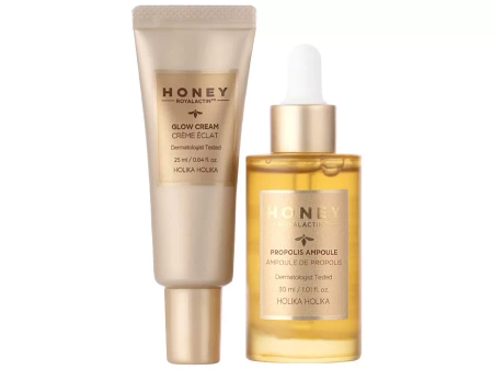 Holika Holika - Honey Royalactin Propolis Ampoule - Rozjasňující ampule s propolisem - 30 ml + Holika Holika - Honey Royalactin Propolis Glow Cream - Rozjasňující krém s propolisem - 25 ml