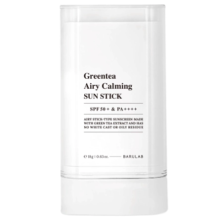 Barulab - Greentea Airy Calming Sun Stick SPF50+ PA++++ - Zklidňující opalovací krém na obličej v tyčince - 18 g