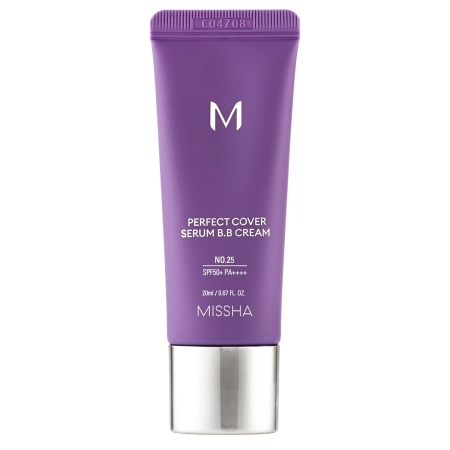 Missha - M Perfect Cover Serum BB Cream SPF50+/PA++++ - Krycí BB krém Serum - No.25 Warm Beige - 20 ml