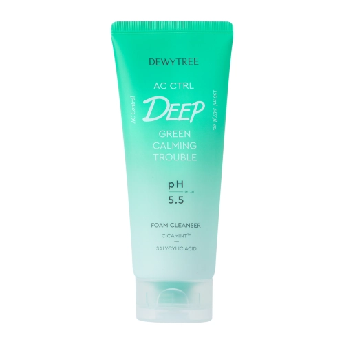 Dewytree - AC Ctrl Deep Green Calming Trouble Foam Cleanser - Zklidňující čisticí pěna pro problematickou pleť - 150 ml