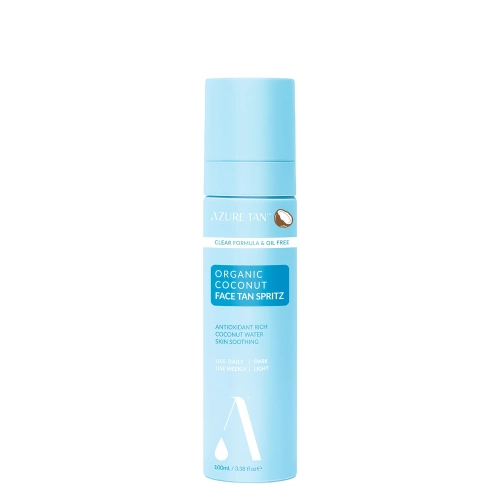 Azure Tan - Organic Coconut - Opalovací sprej na obličej s kokosovou vodou pro přirozené opálení - 100 ml