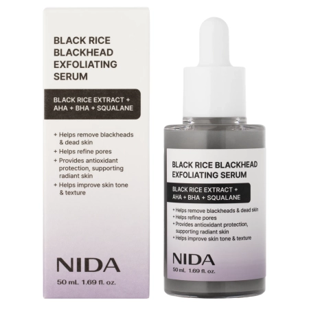 NIDA - Black Rice Blackhead Exfoliating Serum - Exfoliační sérum na obličej s extraktem z černé rýže - 50 ml
