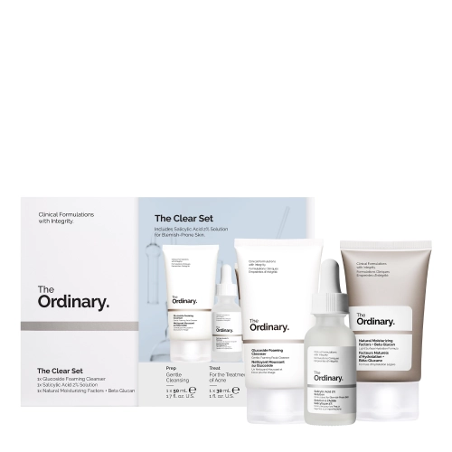 The Ordinary - The Clear Set - Sada pro problematickou pleť - Čistící pěna 50ml + Sérum 30ml + Hydratační gel 30ml