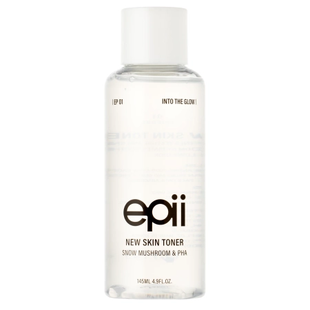 Epii - New Skin Toner Snow Mushroom & PHA - Hydratačně-exfoliační tonikum na obličej - 145 ml