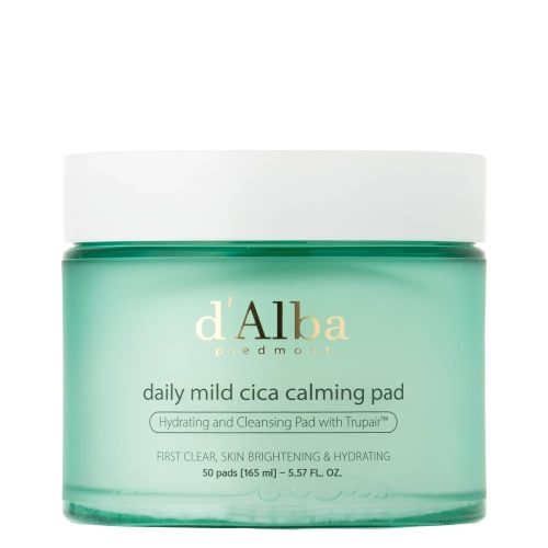 d’Alba - Daily Mild Cica Calming Pad - Zklidňující tamponky na obličej s pupečníkem asijským - 50 ks