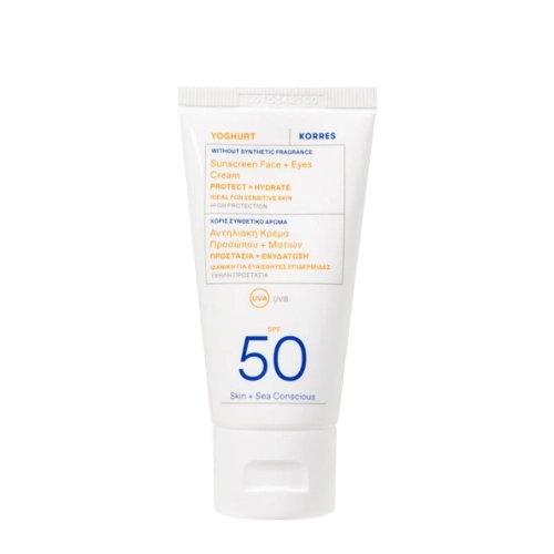 Korres - Yoghurt Sunscreen Face & Eyes Cream SPF 50 - Gelový krém na obličej s filtrem - 50 ml