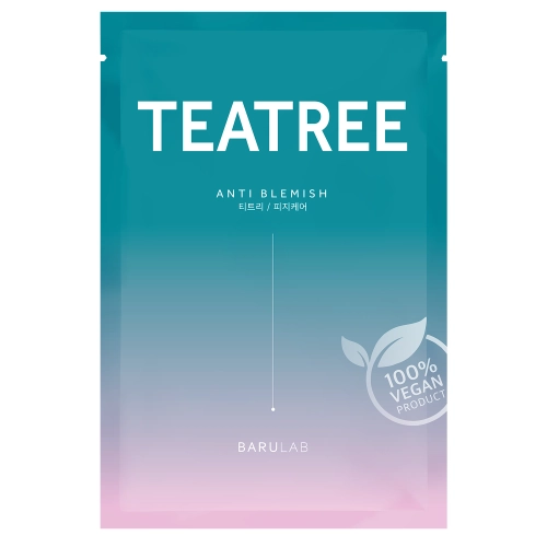 Barulab The Clean Vegan Teatree Mask - Plátýnková maska s tea tree - 1ks/23g
