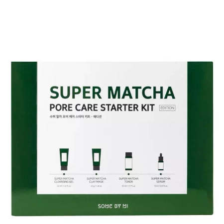 Some By Mi - Super Matcha Pore Care - Starter Kit - Sada snižující viditelnost rozšířených pórů - Tonikum - 30 ml + Sérum - 10 ml + Maska - 42 g + Čisticí gel - 42 ml
