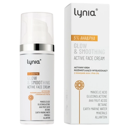 Lynia - Aktivní rozjasňující a vyhlazující krém s AHA a PHA kyselinami 5% - 50 ml