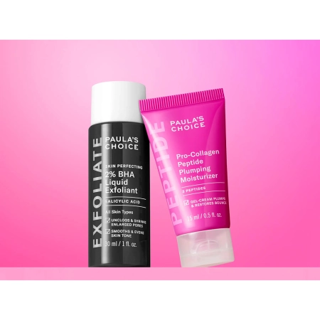 Paula's Choice - The Plump & Glow Kit - Sada pro vyplnění a rozzáření pleti - Peptidový krém 15 ml + Kyselinový peeling 30 ml