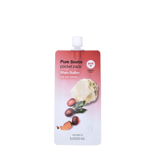 Missha - Pure Source Pocket Pack - Shea Butter - Hydratační a vyživující pleťová maska - 10 ml