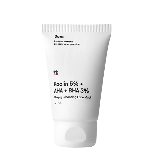 Sane - Kaolin 5% + AHA + BHA 3% Deeply Cleansing Face Mask - Čisticí pleťová maska s kyselinami - 40 ml