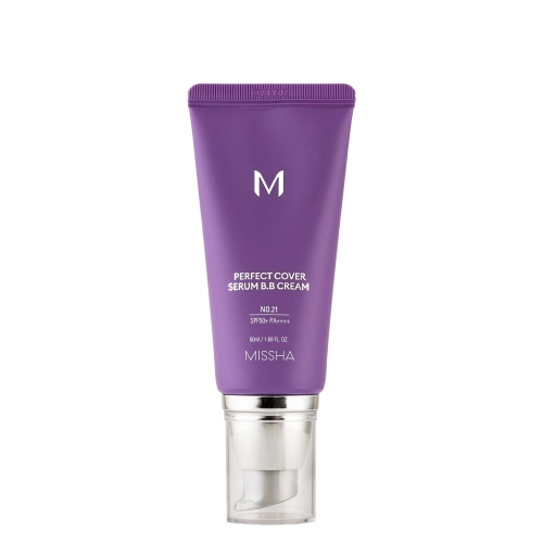 Missha - M Perfect Cover Serum BB Cream SPF50+/PA++++ - Krycí BB krém Serum - No.21 Light Beige - 50 ml