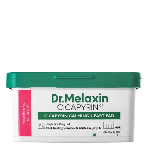 Dr.Melaxin - Cicapyrin Calming 4-Part Pad - Zklidňující tampónky na obličej s chladícím komplexem - 80 ks