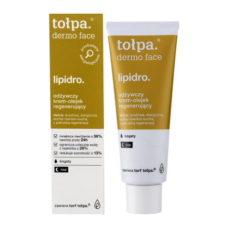 Tołpa - Dermo Face Lipidro - Bohatý noční krém/olej s vyživujícím a regeneračním účinkem - 40 ml