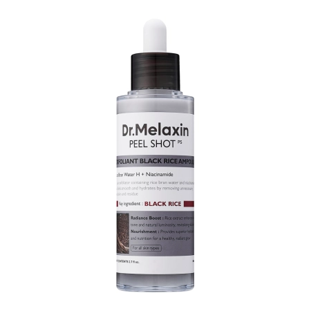 Dr.Melaxin - Peel Shot Exfoliating Black Rice Ampoule - Exfoliační Ampulka s vodou z rýžových otrub - 80 ml