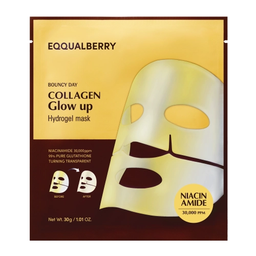 EQQUALBERRY - Collagen Glow Up Hydrogel Mask - Rozjasňující kolagenová pleťová maska -30 g
