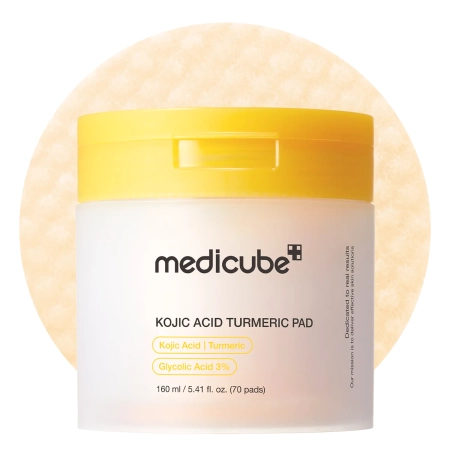 Medicube - Kojic Acid Turmeric Pad - Vatové tampony s kyselinou kojovou - 160 ml/70 ks