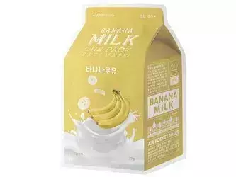 A'pieu - Milk One Pack Mask - Banana - Vyživující textilní pleťová maska - 21 g