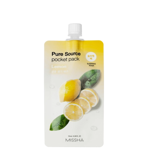 Missha - Pure Source Pocket Pack - Lemon - Rozjasňující pleťová maska - 10 ml