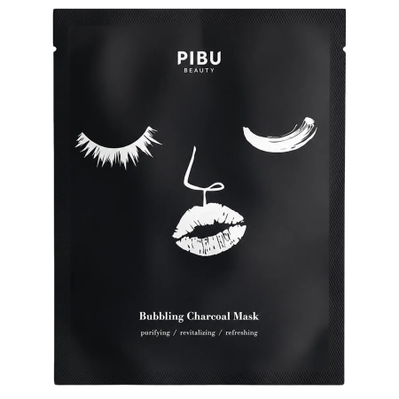 PIBU Beauty - Bubbling Charcoal Mask - Čistící plátýnková maska na obličej - 27 ml