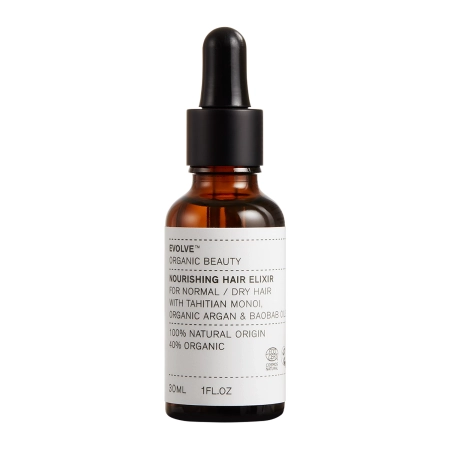 Evolve Organic Beauty - Nourishing Hair Elixir - Hydratační sérum na vlasy s arganovým a Monoï olejem - 30 ml