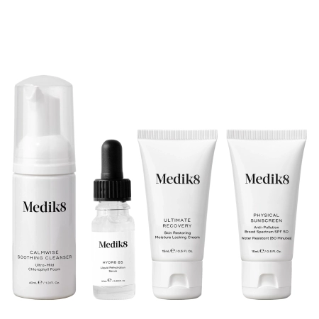 Medik8 - Post Treatment Kit - Sada pro péči o pleť po ošetření - Pěna 40ml+Sérum 10ml+Krém 15ml+Opalovací krém 15ml