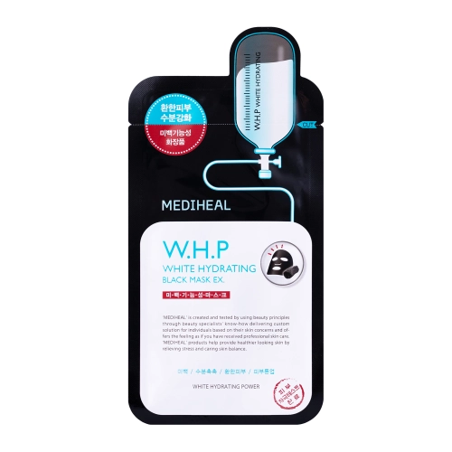 Mediheal - W.H.P White Hydrating Black Mask EX - Zesvětlující a hydratační pleťová maska - 1ks/27ml