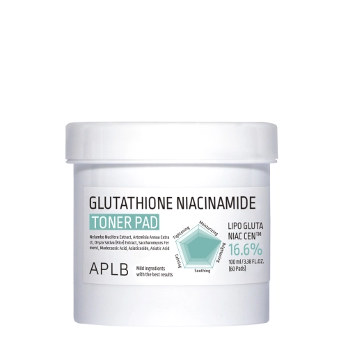 APLB - Glutathione Niacinamide Toner Pad - Rozjasňující polštářky na obličej - 60ks/100ml